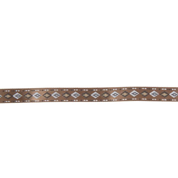 Лента атласная с рисунком 12.0 мм / 22.8 метров, O2/093 орнамент/т.бежевый, Gamma ALP-123