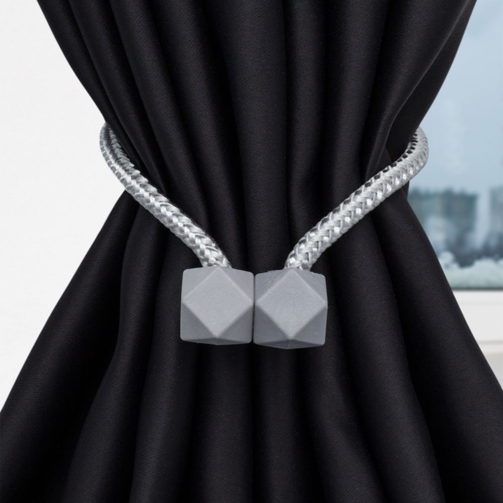 Подхваты шторные магнитные, 2 штук, серый, MTW183