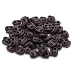 Фиксатор (зажим) для шнура пластик 2 отв., ⌀4.0 мм, 14х17 мм, овал малый ПП, коричневый, 100 шт