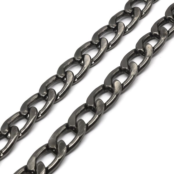 Цепь алюминиевая 15,6 мм, 9,8 мм, боб(10 м) (чер.никель) K12325