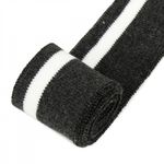 Подвяз (довяз) трикотажный 3.5х80 см, т.серый с белой полосой, 100% п/э, 5 штук