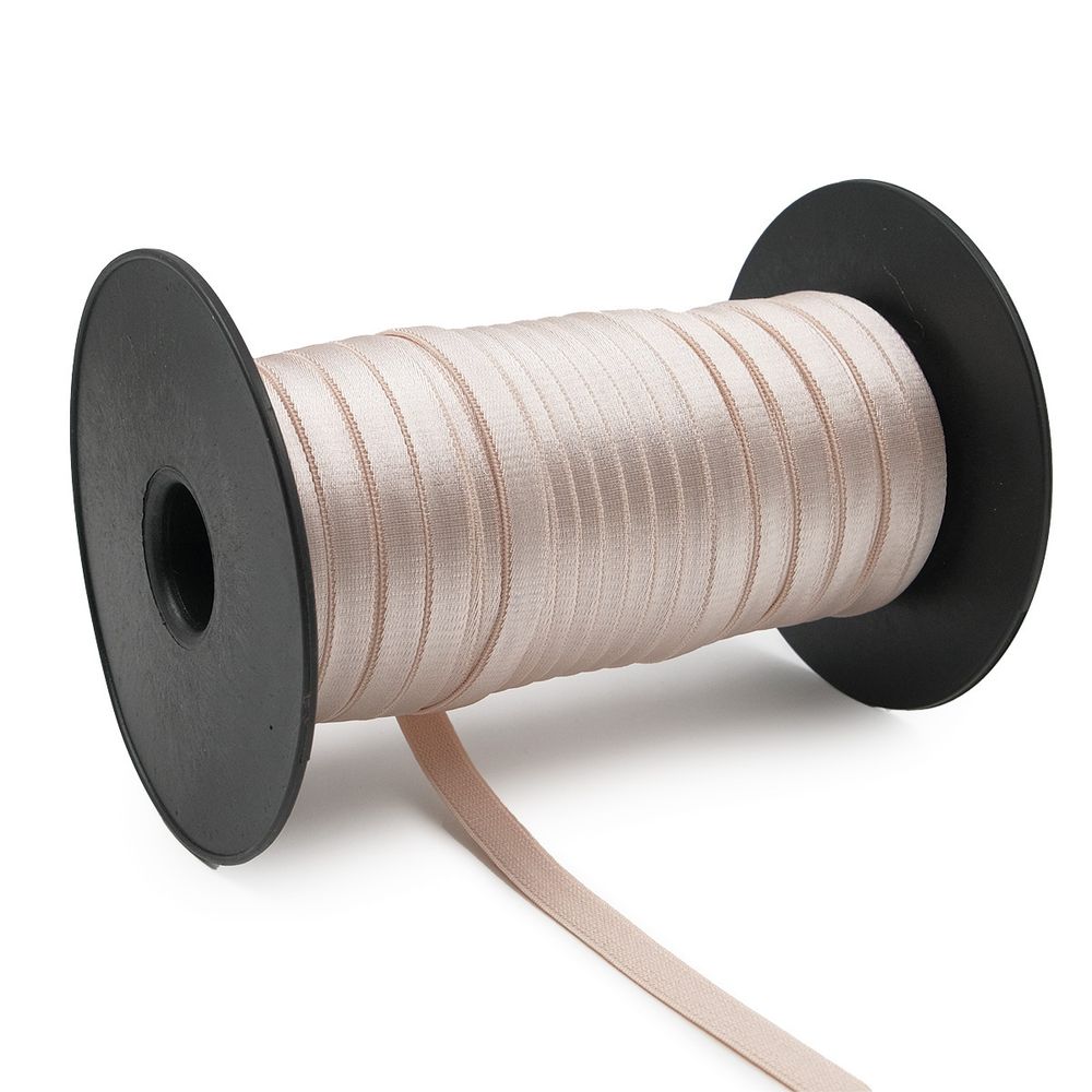 Резинка бельевая (бретелечная) блестящая 10.0 мм / 50 метров, пудровый, ML177.010