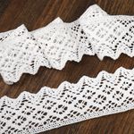 Кружево вязаное (тесьма) 50 мм / 10 метров, TBY.1003 цв.01 белый, Kruzhevo