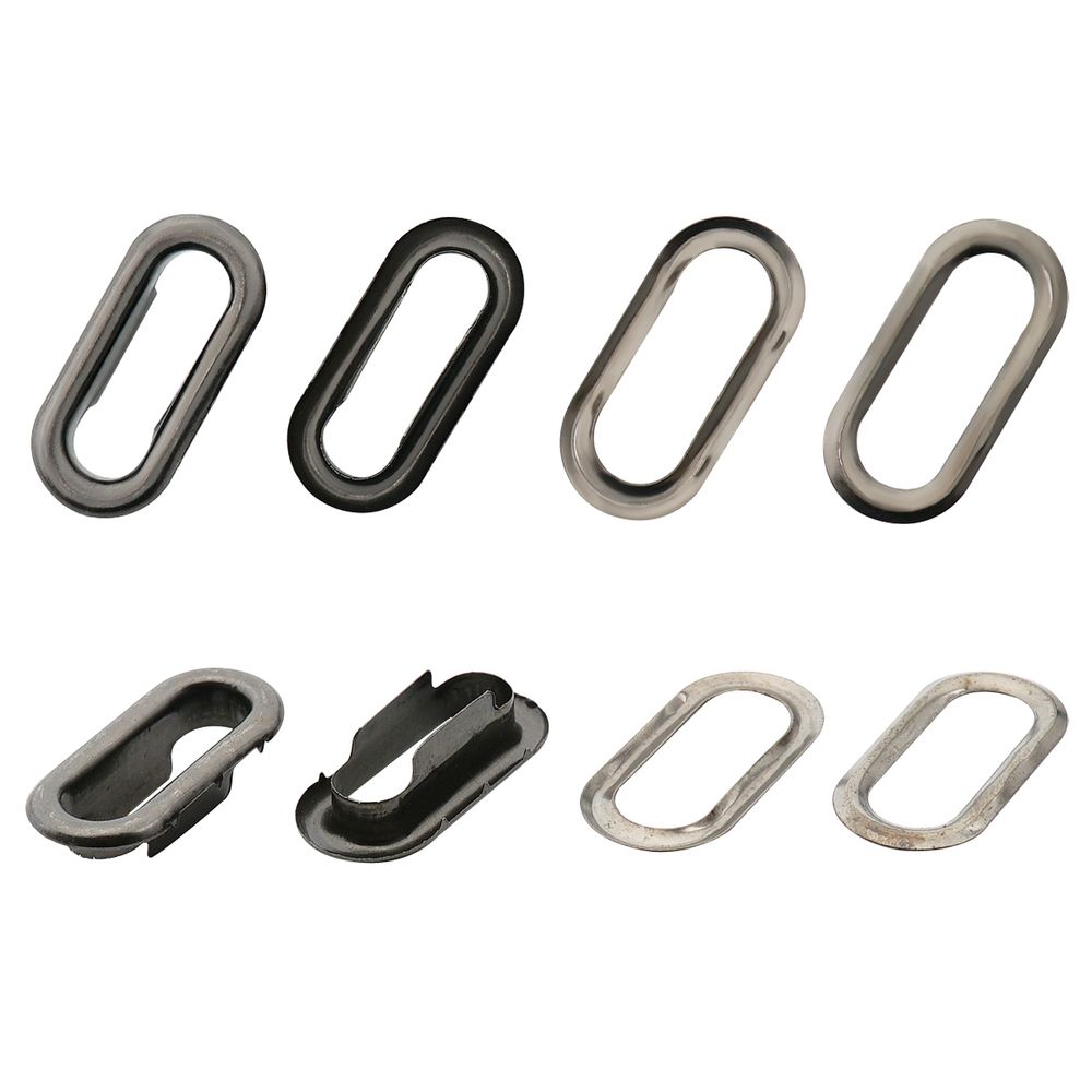 Люверсы металл овальные 24х8 (внутр.), 28х12 (внешн.), металл (≈1000 шт) New Star, чер.никель