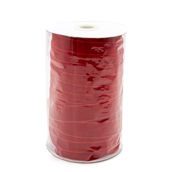 Лента бархатная (тесьма) 20.0 мм / 32.9±2 метров, 0081-1901 (8539 красный)