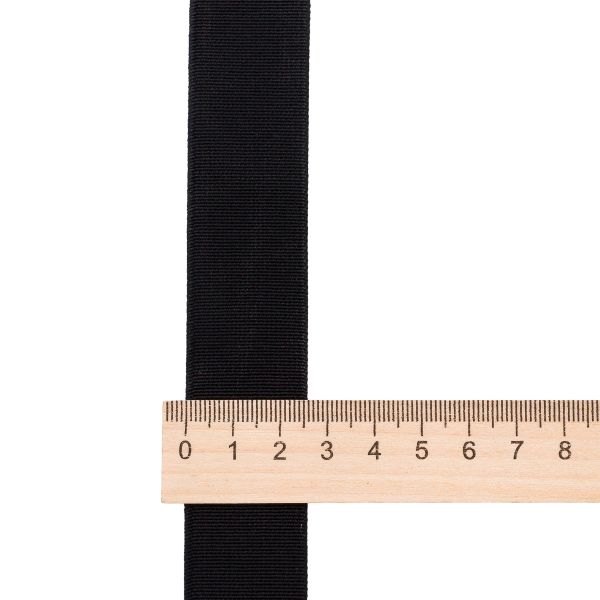 Резинка башмачная 25.0 мм / 25 метров, тканая аппретированная, 20.8 г/п.м., черная, 5025Ч