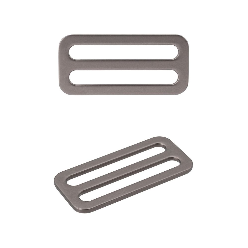 Пряжка регулировочная металл литая плоская 38.0 мм (46х21,5мм), черный никель (олово), МВ2343, 6 шт