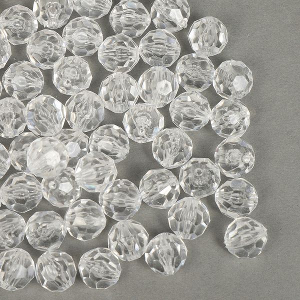 Бусины акрил ⌀12 мм, цв. 17 прозрачный, 50 г, Magic4Hobby