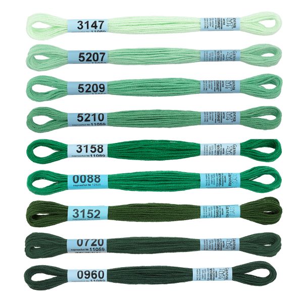 Набор мулине Gamma, 10, 9х8 м, Зеленый