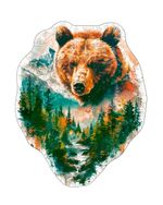 Пазл фигурный деревянный Медведь в тайге 156 элементов, Фрея PZLF-007