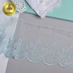 Кружево на сетке широкое 100 мм, диз. 178, цв.07 голубой, уп. 9 м, Kruzhevo