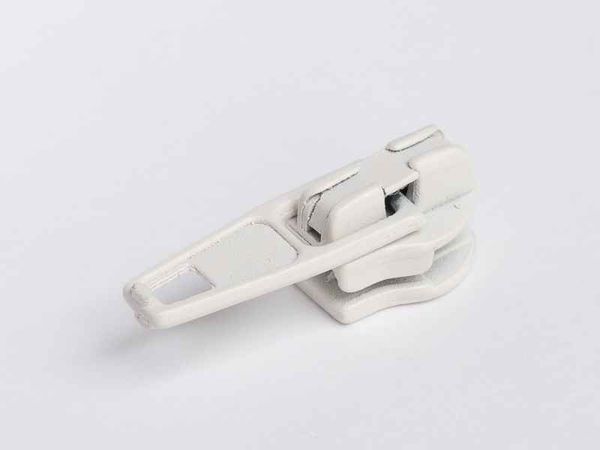 Слайдер (замок) для молнии спираль Т3 (3 мм), автомат, S-121 белый, 1000 шт