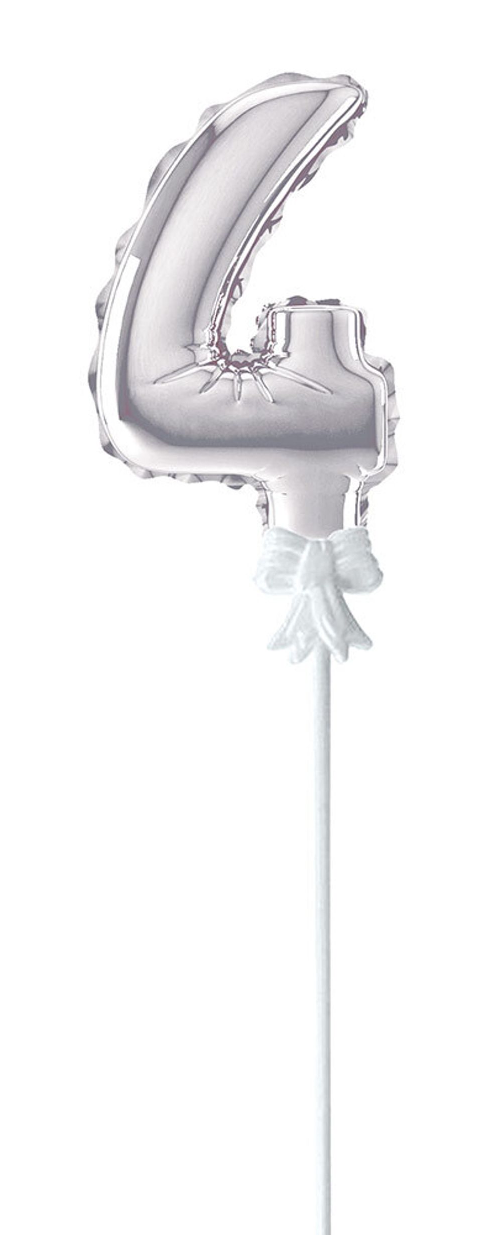 Шар самодув Цифра, 5 шт, 4, серебряная, Boomzee FBZ-04