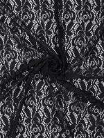 Ткань кружевная гипюр стрейч 160 г/м², ш.150см, арт.SZ031636 цв.черный, уп.25м