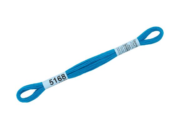 Мулине Gamma 100% хлопок, цв.5168 синий, 24 мотка по 8 метров