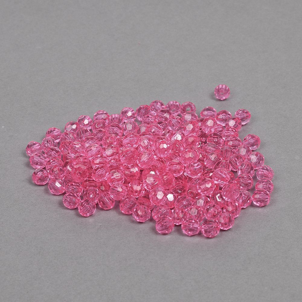 Бусины акрил ⌀8 мм, цв. 02 розовый, 50 г, Magic4Hobby
