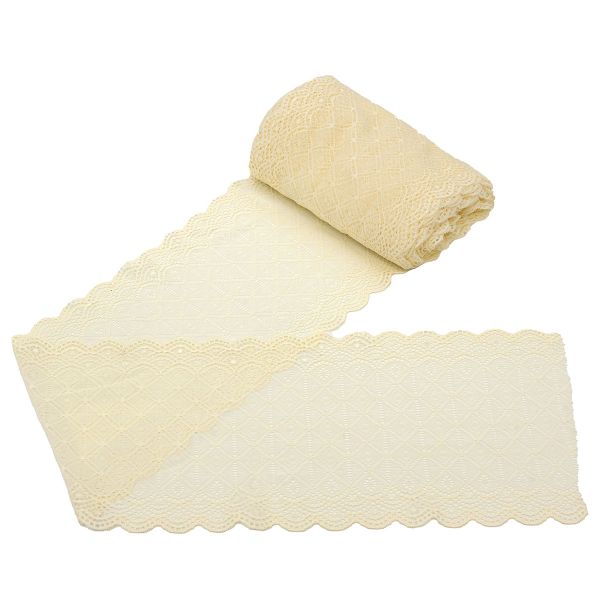 Кружево бельевое эластичное 190 мм / 13.72 м, 102 молочный