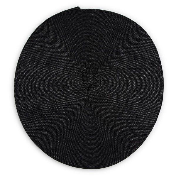 Тесьма лампасная эластичная 20.0 мм / 25 метров, черный/серебро