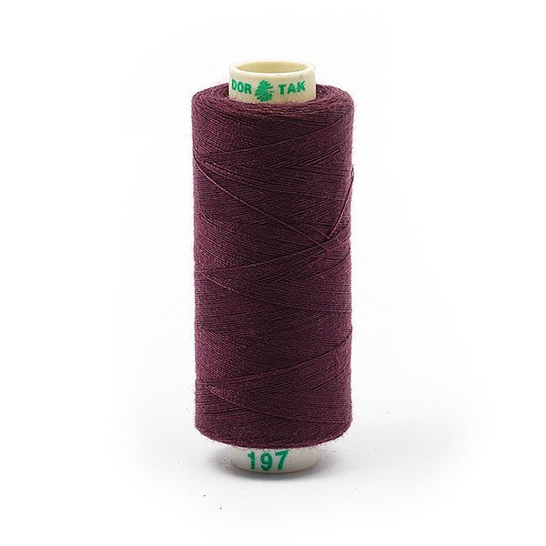 Нитки швейные бытовые Dor Tak 40/2, 366 м / 10 кат., 197 бордовый