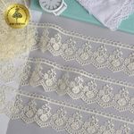 Кружево на сетке 45 мм, диз. 868, цв.02 молочный, уп. 9 м, Kruzhevo