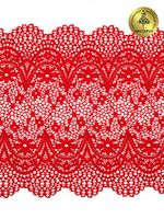 Кружево бельевое эластичное 220 мм / 3 м, цв.SD163 красный, Kruzhevo