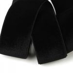 Лента бархатная (тесьма) эластичная 25.0 мм / 22.86±1 метров, арт.EL25VR03 нейлон цв.черный