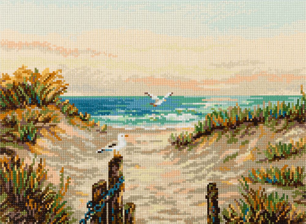 Алмазная (кристальная) мозаика Фрея, на подрамнике На берегу, 40х30 см