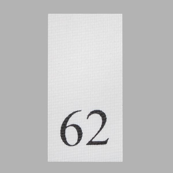 Этикетка-размерник, белый, 10х20 мм, 100 шт, 62