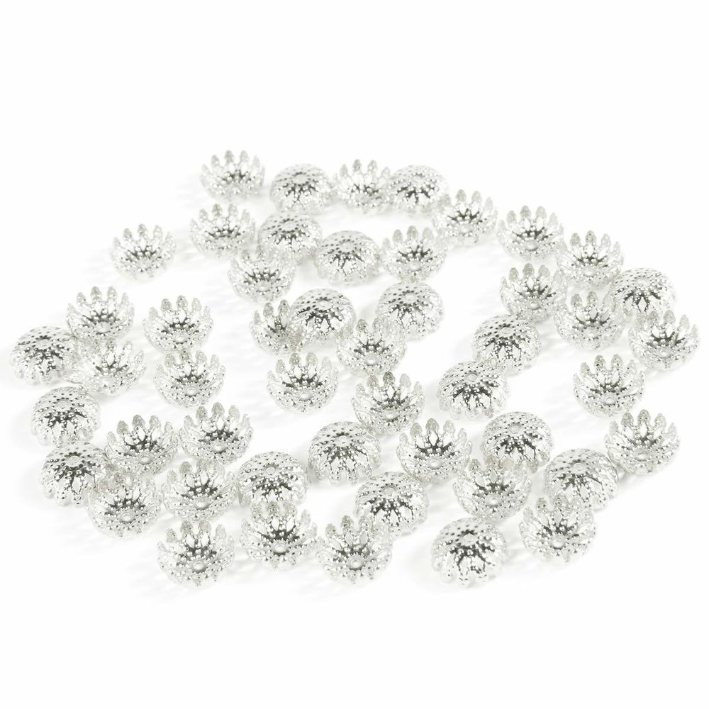 Шапочка для бусин, 8х4 мм, 50 шт/уп, серебро