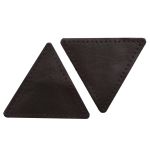 Заплатки пришивные из кожи, треугольник равносторонний 8см с перфорацией, 2 шт, 100% кожа, 03 темно-коричневый, 9126