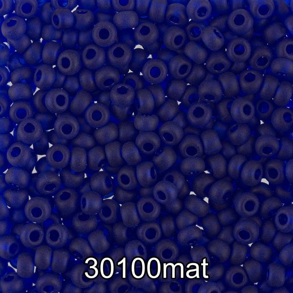 Бисер Preciosa 10/0 (2.3 мм), 500 г, 30100 mat (Ф634) т.васильковый мат.