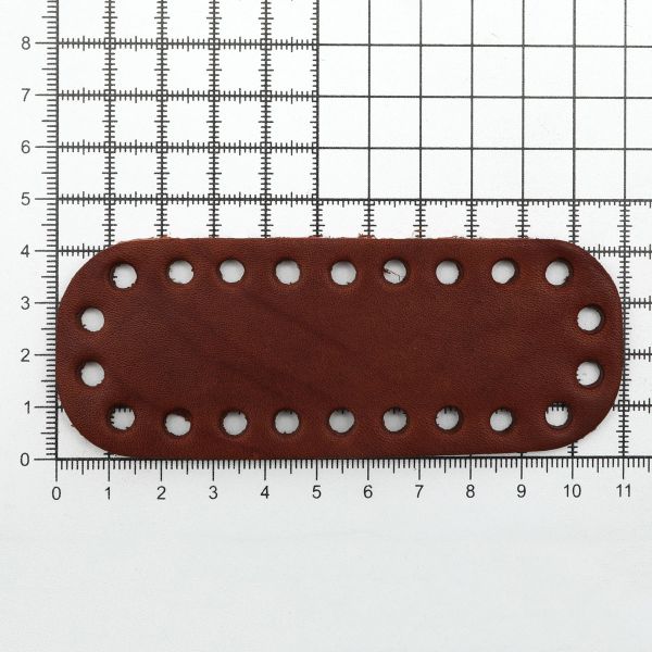 Дно для сумки мини, 11см / 4,2см, дизайн №506, 100% кожа (толстая кожа) (72 светло-коричневый)