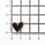 Пуговицы на ножке фигурная Сердце 20L (13мм), металл (Black/G (черный/золото)), MEs-2012, 36 шт