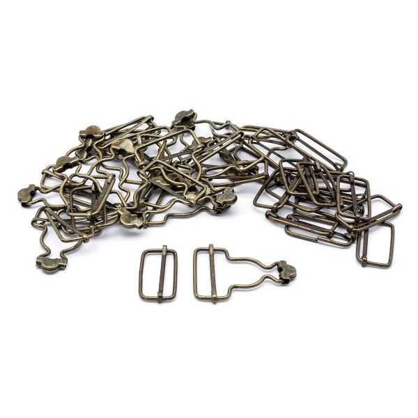 Застежка для комбинезона 31.5 мм, ушко 47х39 мм, 20 шт, бронза