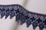 Кружево гипюр (плетёное) 95 мм / 10 ±0.2 м, Турция, т.синий, Blitz BLGM-9501
