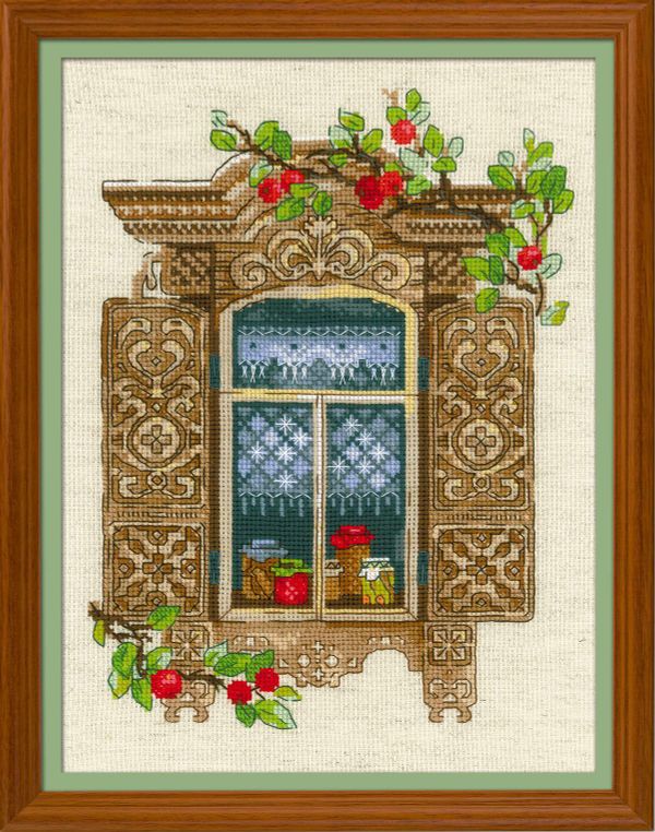 Набор для вышивания нитками Риолис, Окошко в Малиновку 30х40 см