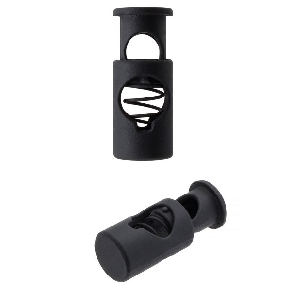 Фиксатор для шнура металл 1 отв., 20х8 мм, (in ⌀5 мм), 25 шт, пр. черный, MFR18