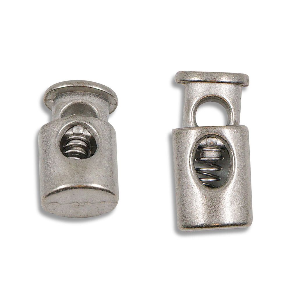 Фиксатор (зажим) для шнура металл 1 отв., 20х10 мм, (in ⌀4.5 мм), цв.никель, 10 шт