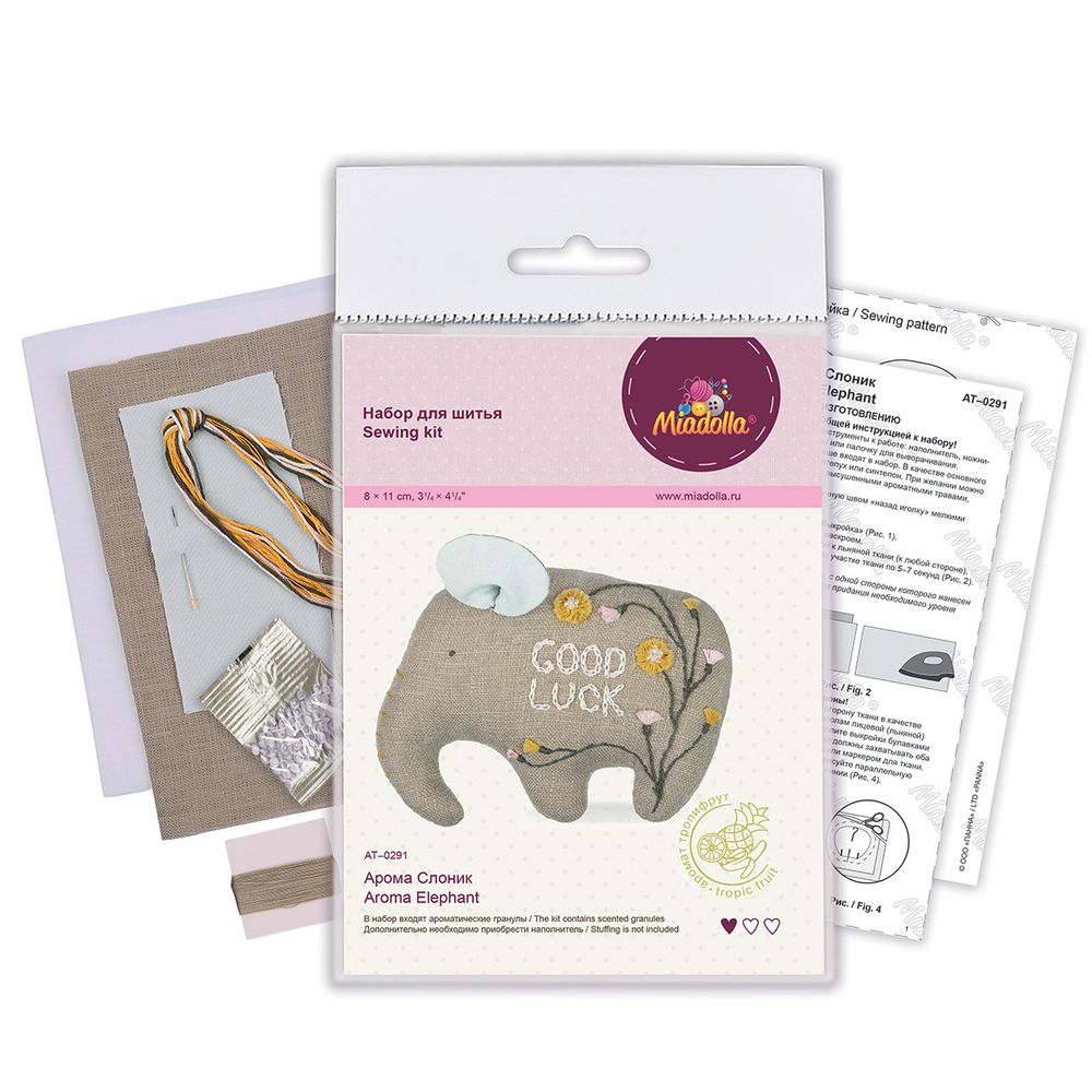 Набор для шитья игрушки Арома Слоник 8 см, Miadolla AT-0291