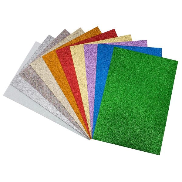 Фоамиран с глиттером ассорти 20х30см, 2мм, 10 шт, Astra&Craft, EVA-1012