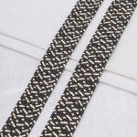 Стропа (ременная лента) 40 мм / 45.72 метра, [48.20 г/пог.м], с принтом эластичная, ZH874 бежевый/черный, 3Al294