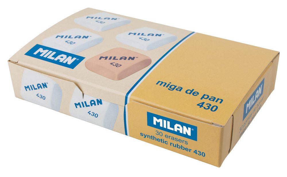 Ластик квадратный 430 2.8х2.8х1.3 см, 30 шт, ассорти CMM430, Milan