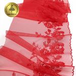 Кружево на сетке широкое 225 мм, OG44, цв.красный, правая уп.6м, Kruzhevo