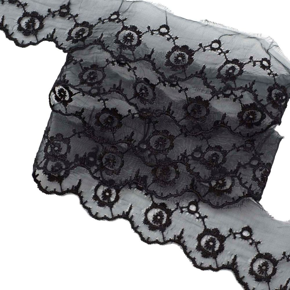 Кружево капроновое 36 мм / 6.6 м (±4 см) 0574-1019, черный