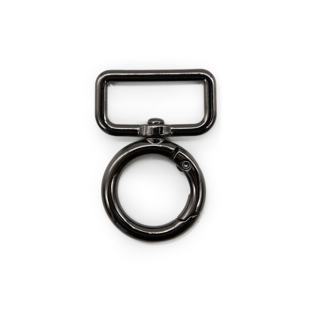 Карабин металл 25.0 мм, черный никель, 4 шт