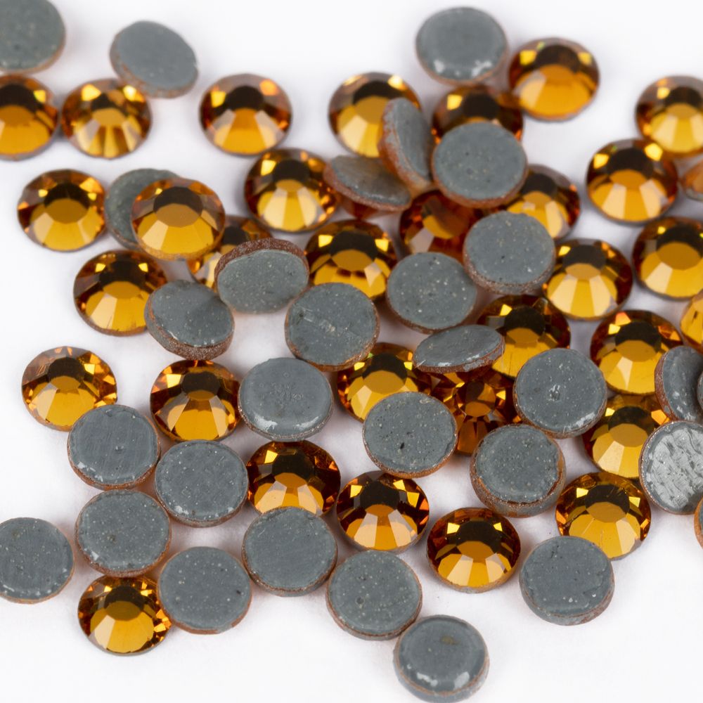 Стразы клеевые стекло 2.7 мм, 360 шт, SS10 №15 яр.жёлтый (Topaz), Zlatka ZRTG-1072