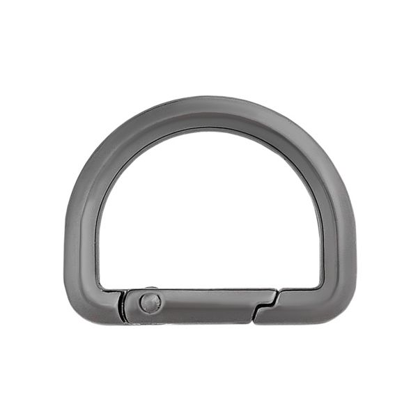 Карабин металл полукольцо 25 мм, олово (черный никель), MB_2232, 6 шт