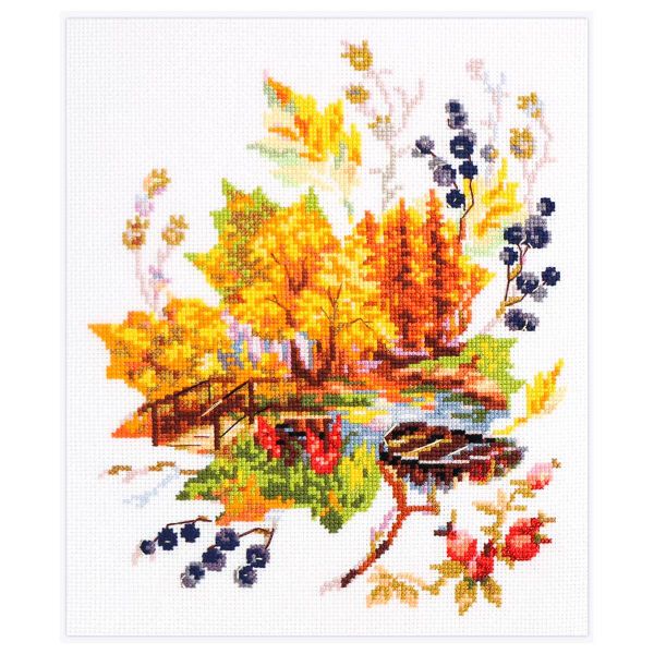 Набор для вышивания нитками Чудесная игла, Осенние зарисовки, 21х26 см