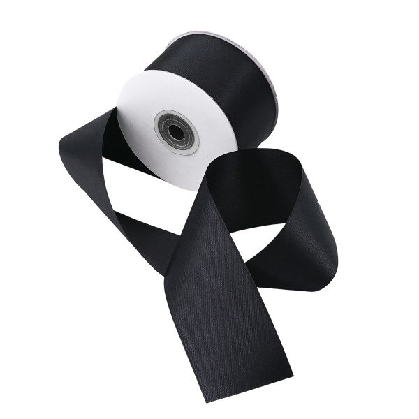 Лента атласная 2-сторонняя 50.0 мм / 22.86±1 метров, C1112 черный, 6102-0016, Globus