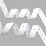 Кнопки пластиковые на тесьме (кн. ⌀8мм, тесьма 18мм, шаг 17 мм), 1/42 по 3, цв. белый, 10 м